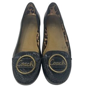 Coach Black and Gold Quilted Flats